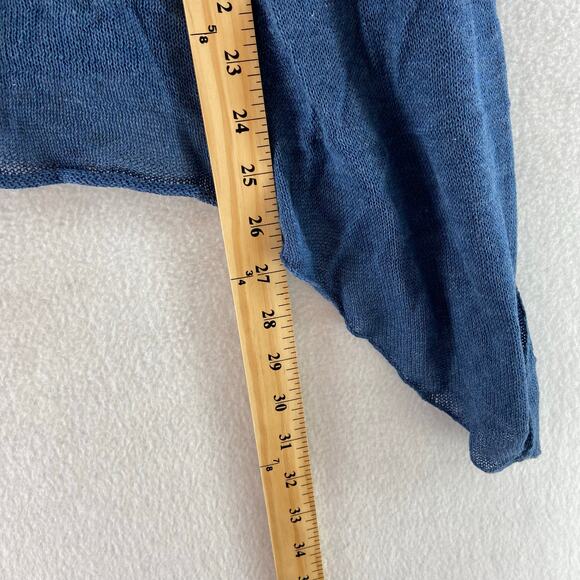 Peruvian Connection Blue Pima Cotton Sweater Size Medium - Picture 3 of 8